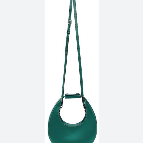 STAUD Mini Moon Leather Hobo Bag - Coastal Blue MSRP $280 - Picture 6 of 9